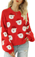 Women's Ugly Christmas Sweater Cute Santa Knitted Pullover - Cozy Fit