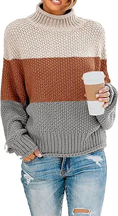 Saodimallsu Womens Turtleneck Oversized Sweater for Cozy Style