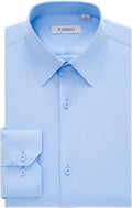 FAHIZO Men's Dress Shirt Regular Fit Solid - Non-Iron Stretch Comfort