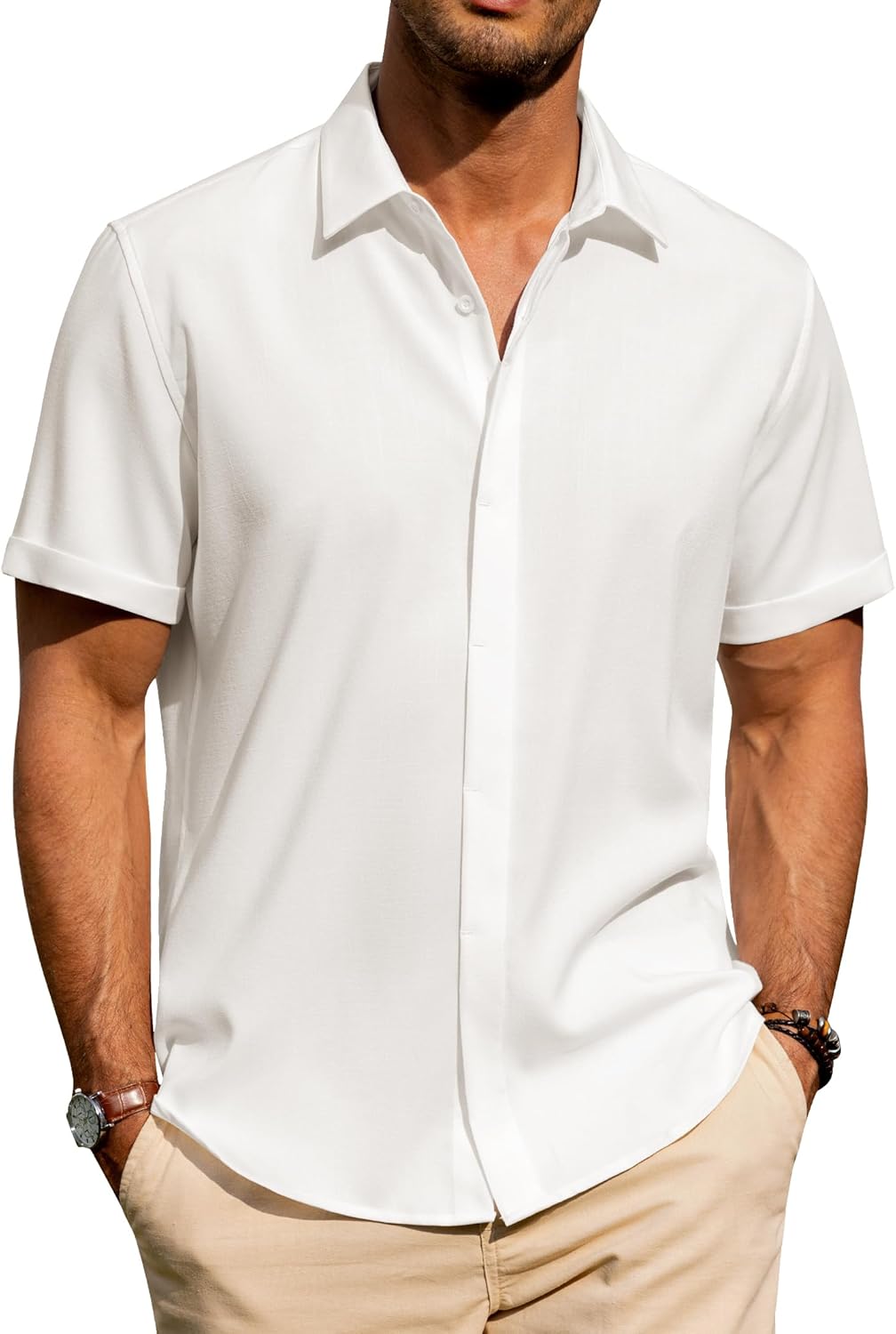 J.VER Men's Linen Shirts for Casual Summer Beach Weddings