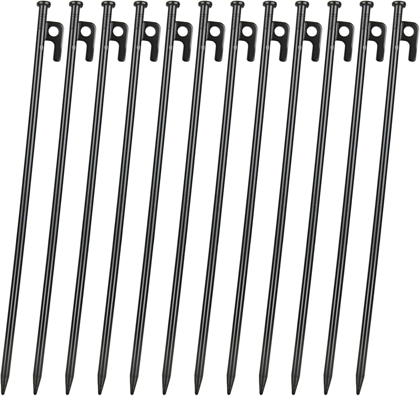 Secure Your Shelter with 12PCS 16 Metal Tent Stakes by HNBun