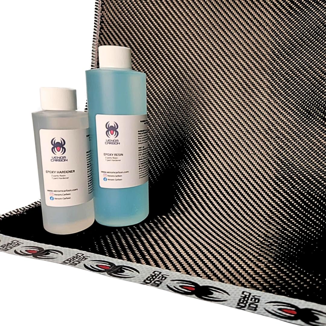 12in x 5FT Twill Weave Carbon Fiber Resin Kit for Projects
