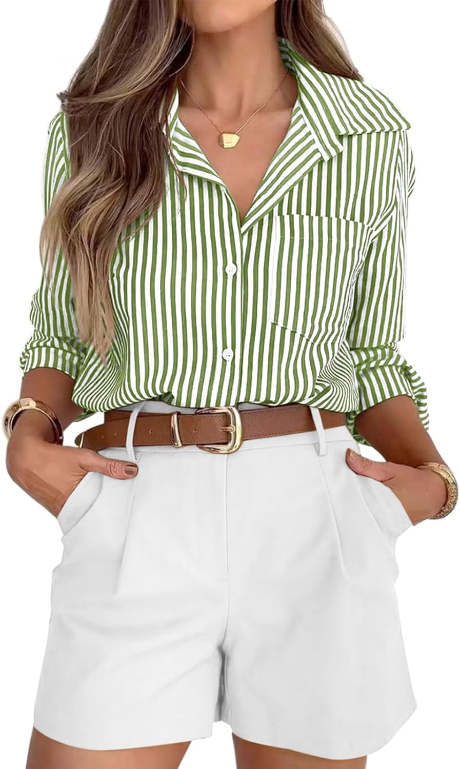 Stylish Striped Button Down Shirts for Women - Casual Elegance