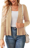 Women's Lightweight Draped Cropped Cardigan - Open Front Knit
