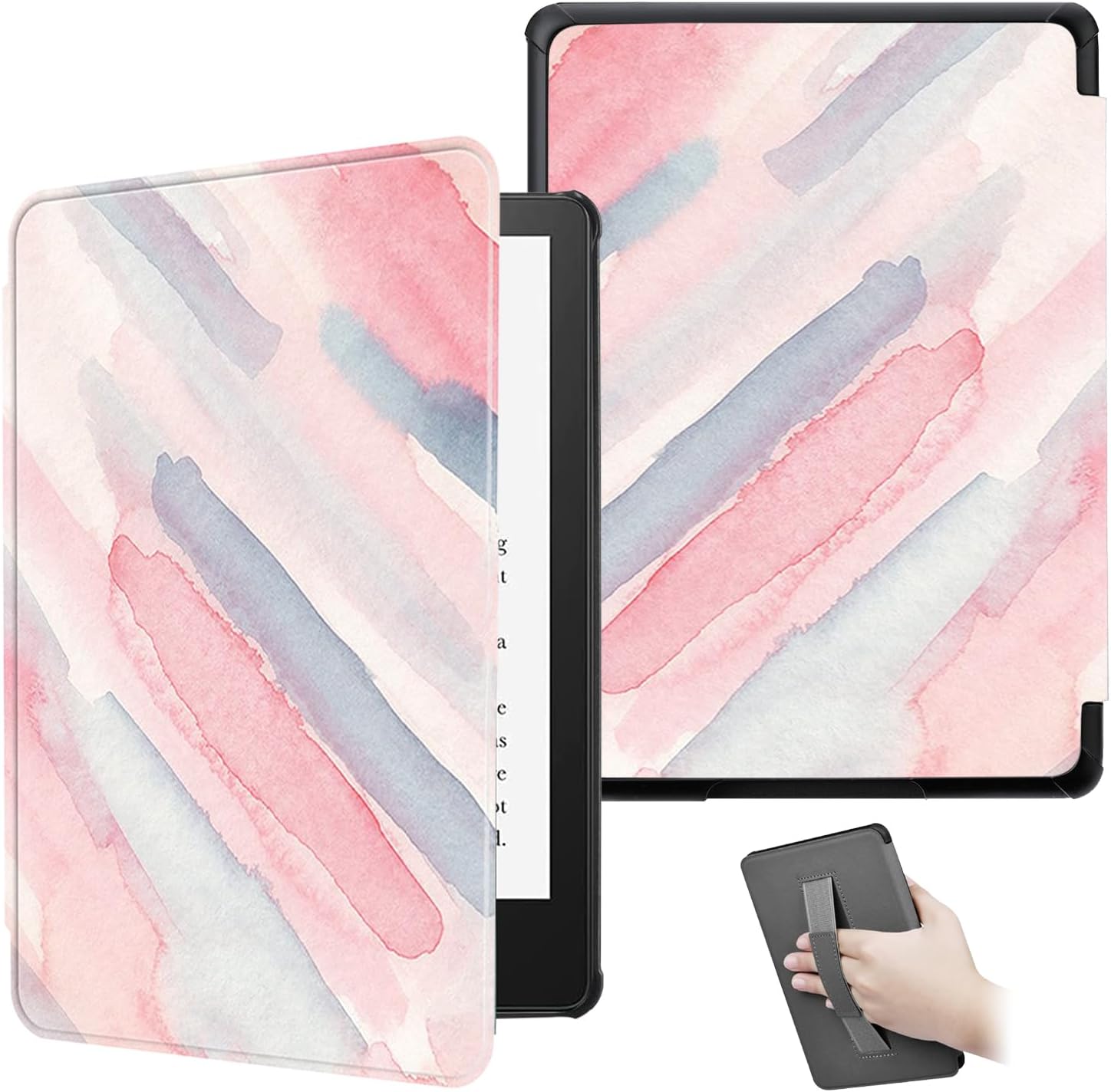 Kindle Paperwhite 12th Gen 2024 Case with Hand Strap & Auto Sleep