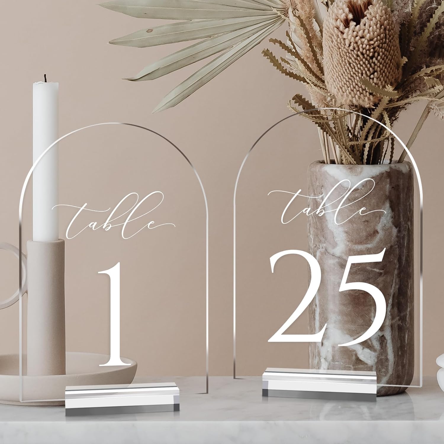 Clear Arch Table Numbers for Weddings and Events, 5x7 Inch