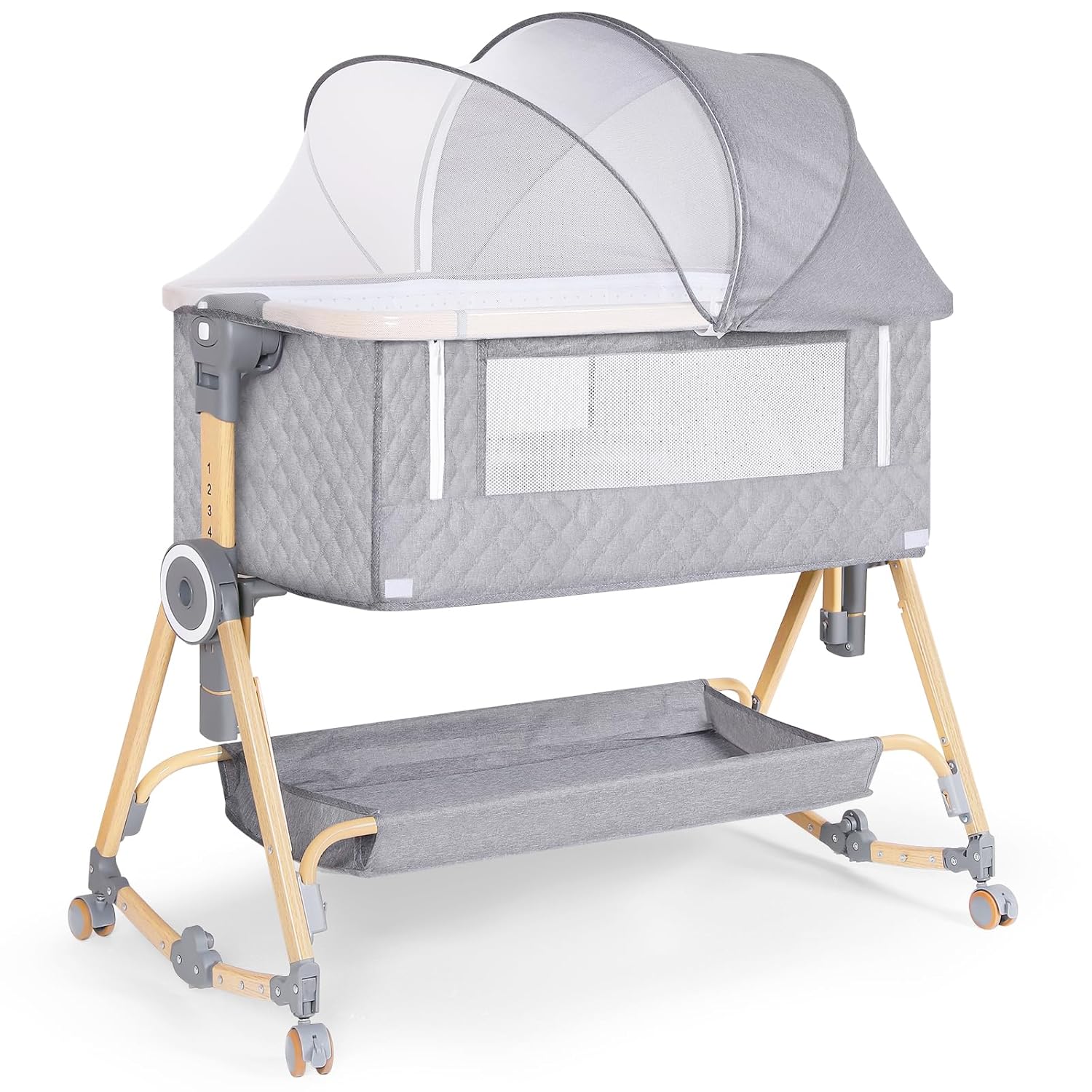5 in 1 Baby Bassinet with Diaper Table and Mosquito Net