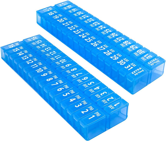 XL Twice-a-Day Monthly Pill Box Planner Set for Easy Organization