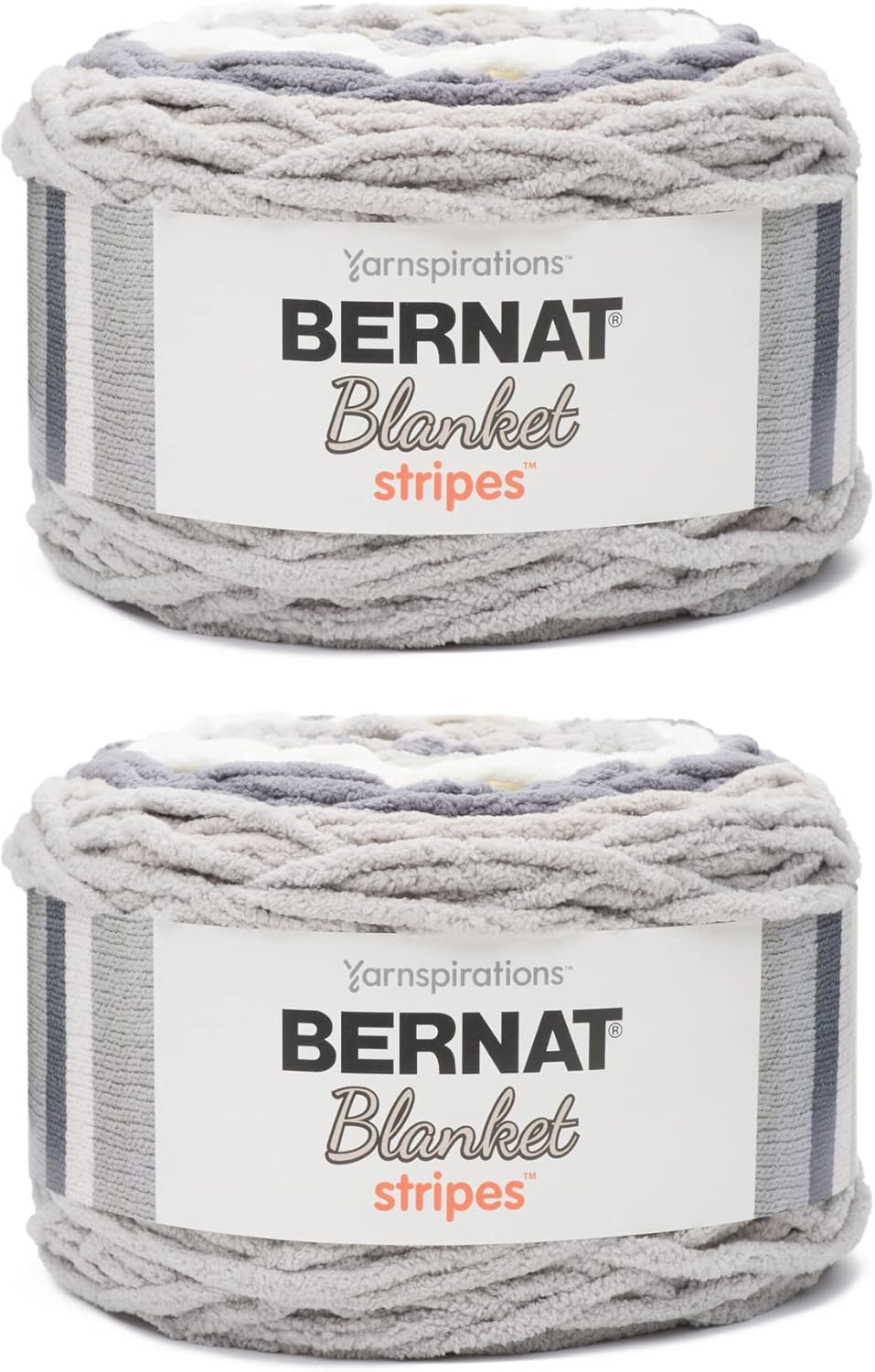 Bernat Blanket Stripes Gray Matters Yarn for Knitting & Crafts