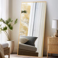 Full Length Mirror 71in x 32in with Stand - Gold Frame Elegance
