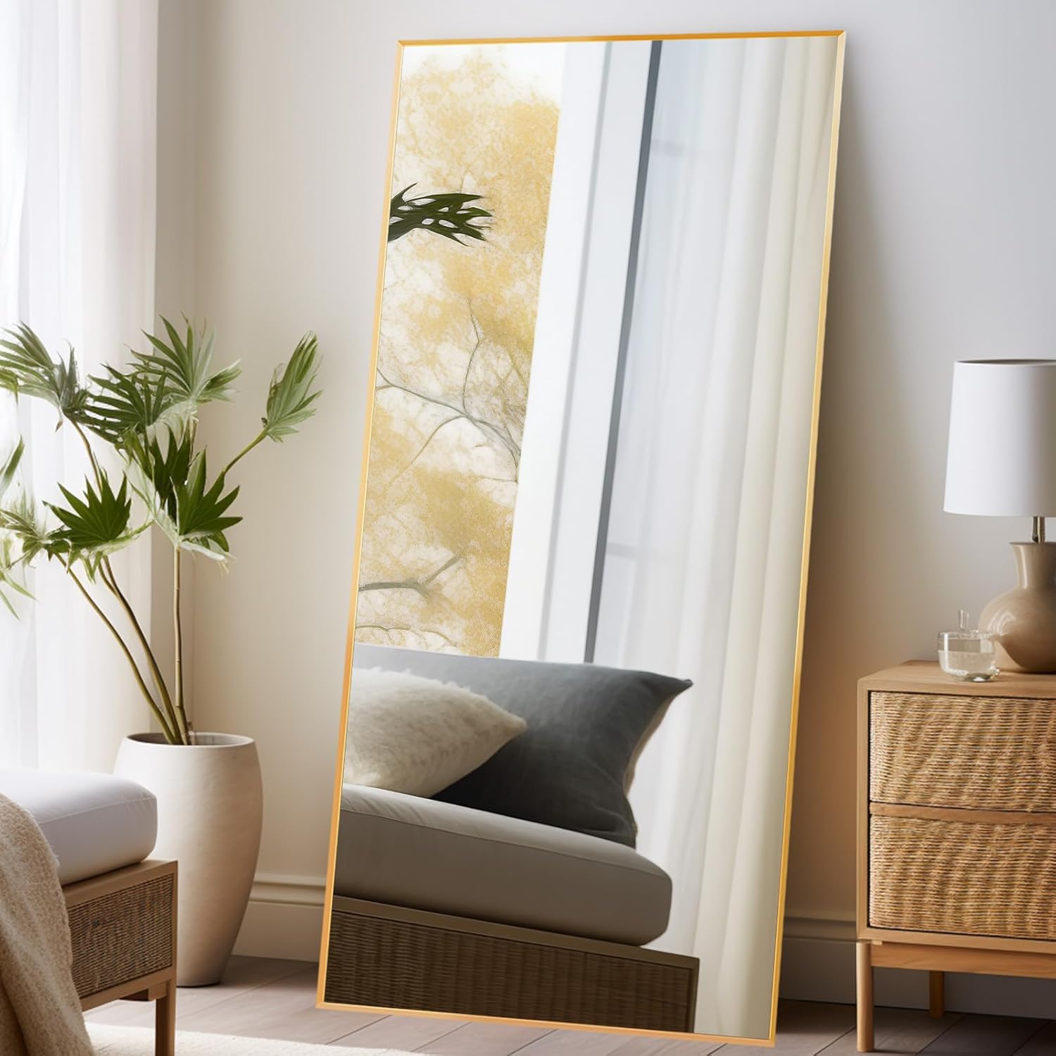 Large Full Length Mirror with Stand for Any Room Decor