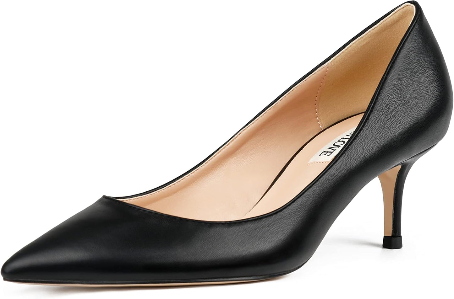 JOY IN LOVE Women's Low Heels Pointy Toe Kitten Heel Pumps