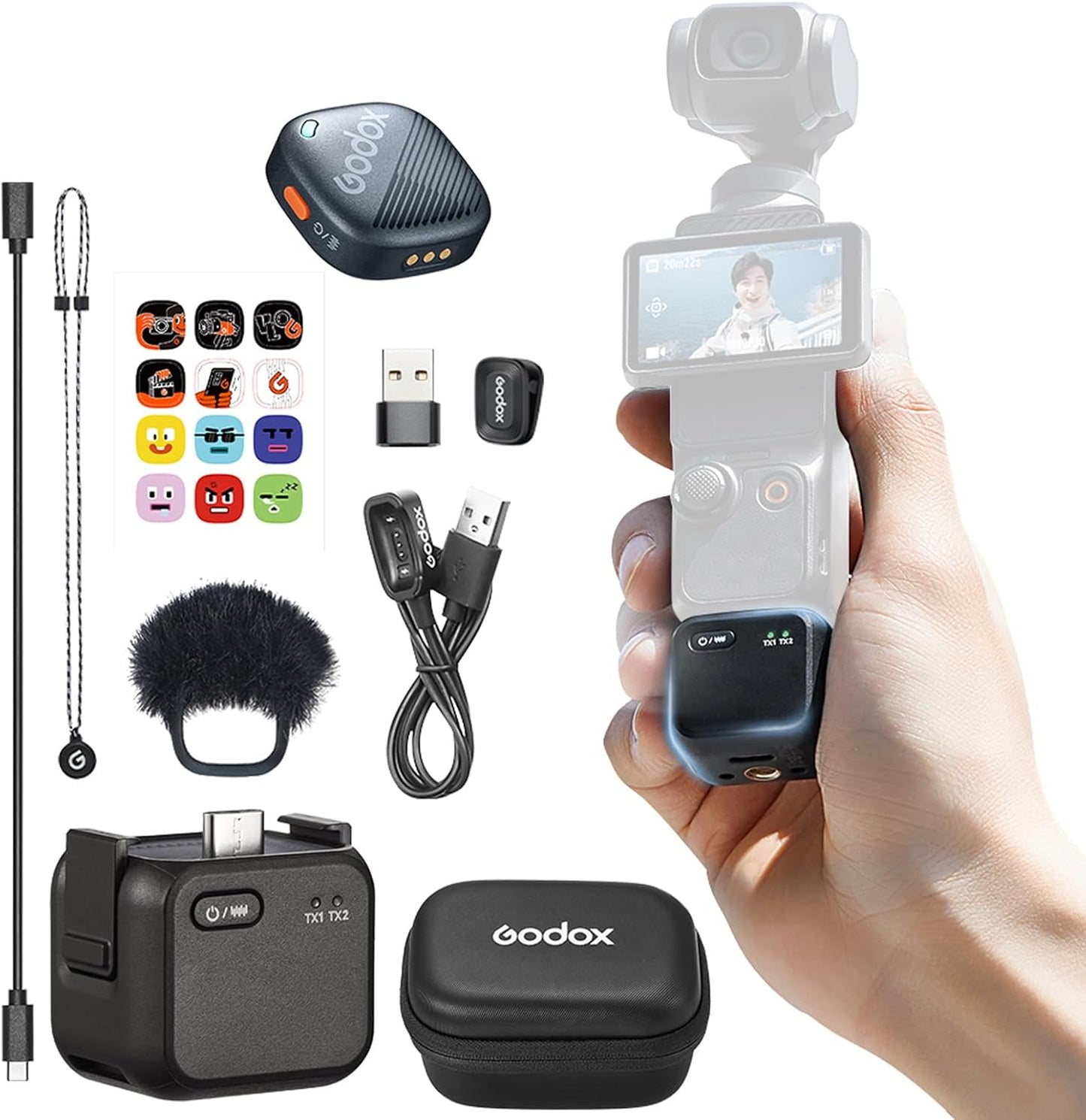 GODOX Cube-OP3 Wireless Lavalier Microphone for DJI Osmo Pocket