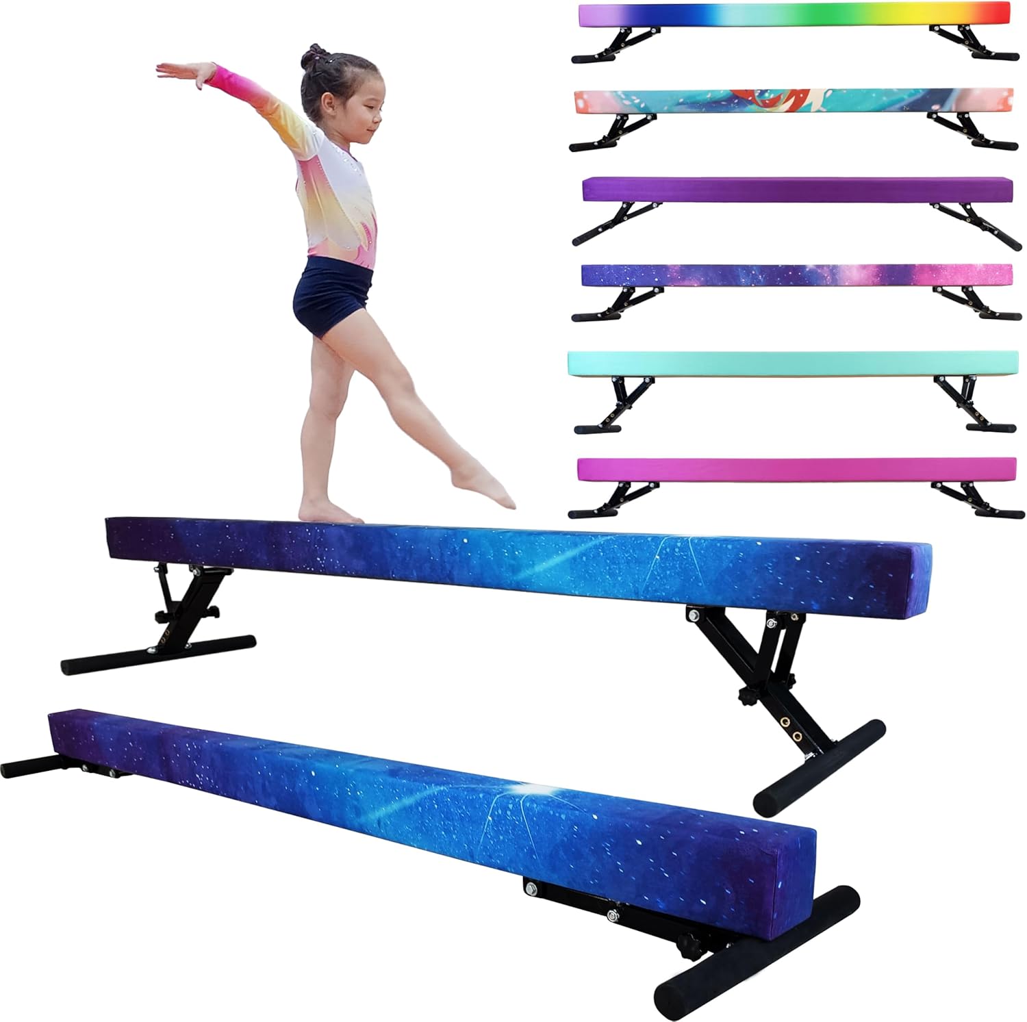 Balance Beam for Kids 8FT Adjustable Height Gymnastics Beam