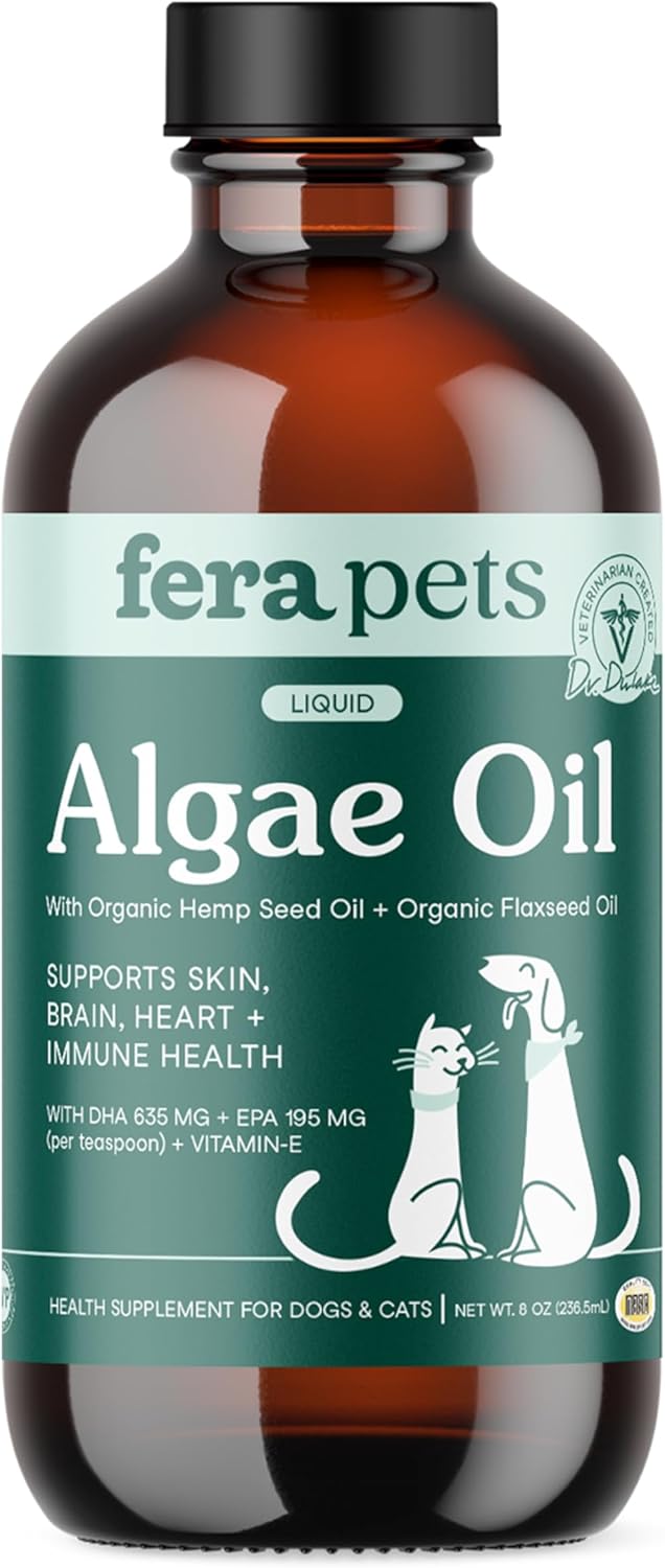 Fera Pets Algae Oil for Cats & Dogs - Vegan Omega 3 Supplement