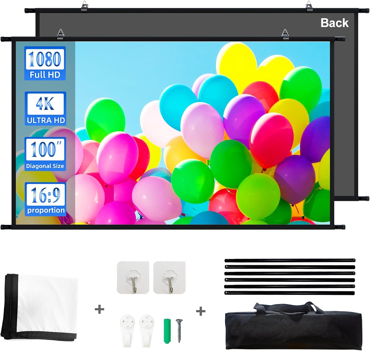 100 4K Indoor/Outdoor Projector Screen by GAINVANE