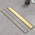 Linear Shower Drain with Tile Insert Panels 32 in Brushed Gold - Low