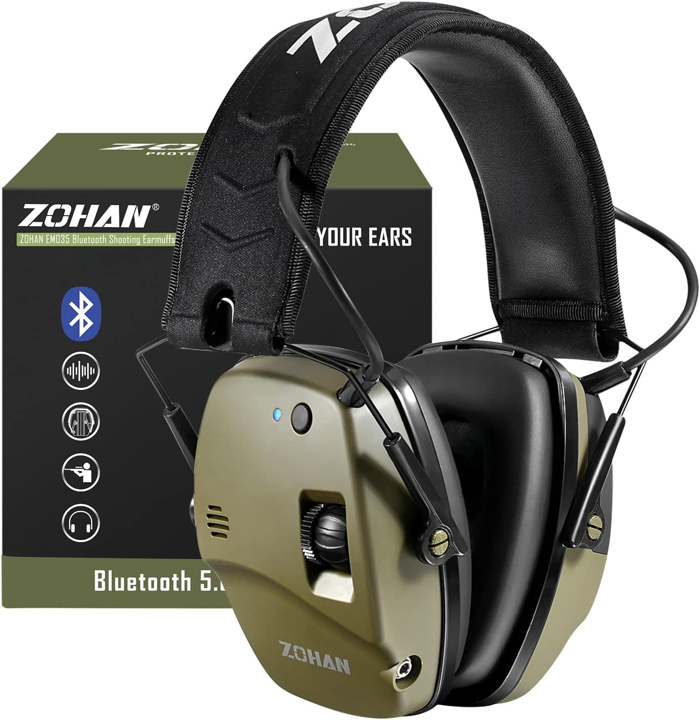 ZOHAN 035 Bluetooth 5.4 Shooting Ear Protection Earmuff Review