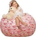 WEKAPO Stuffed Animal Storage Bean Bag Chair Cover for Kids
