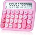 Mechanical Switch 12-Digit Pink Calculator - Large LCD Display