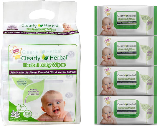Clearly Herbal Plant-Based Baby Wipes, 288 Count