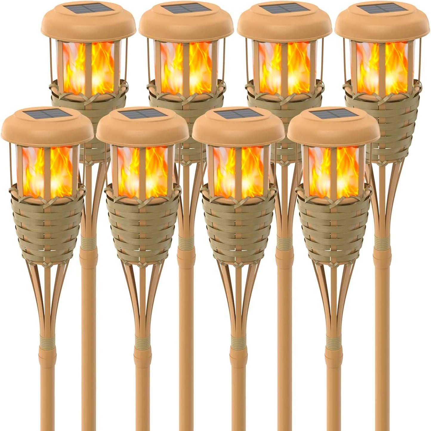 Solar Outdoor Lights with Flickering Flame for Garden Decor