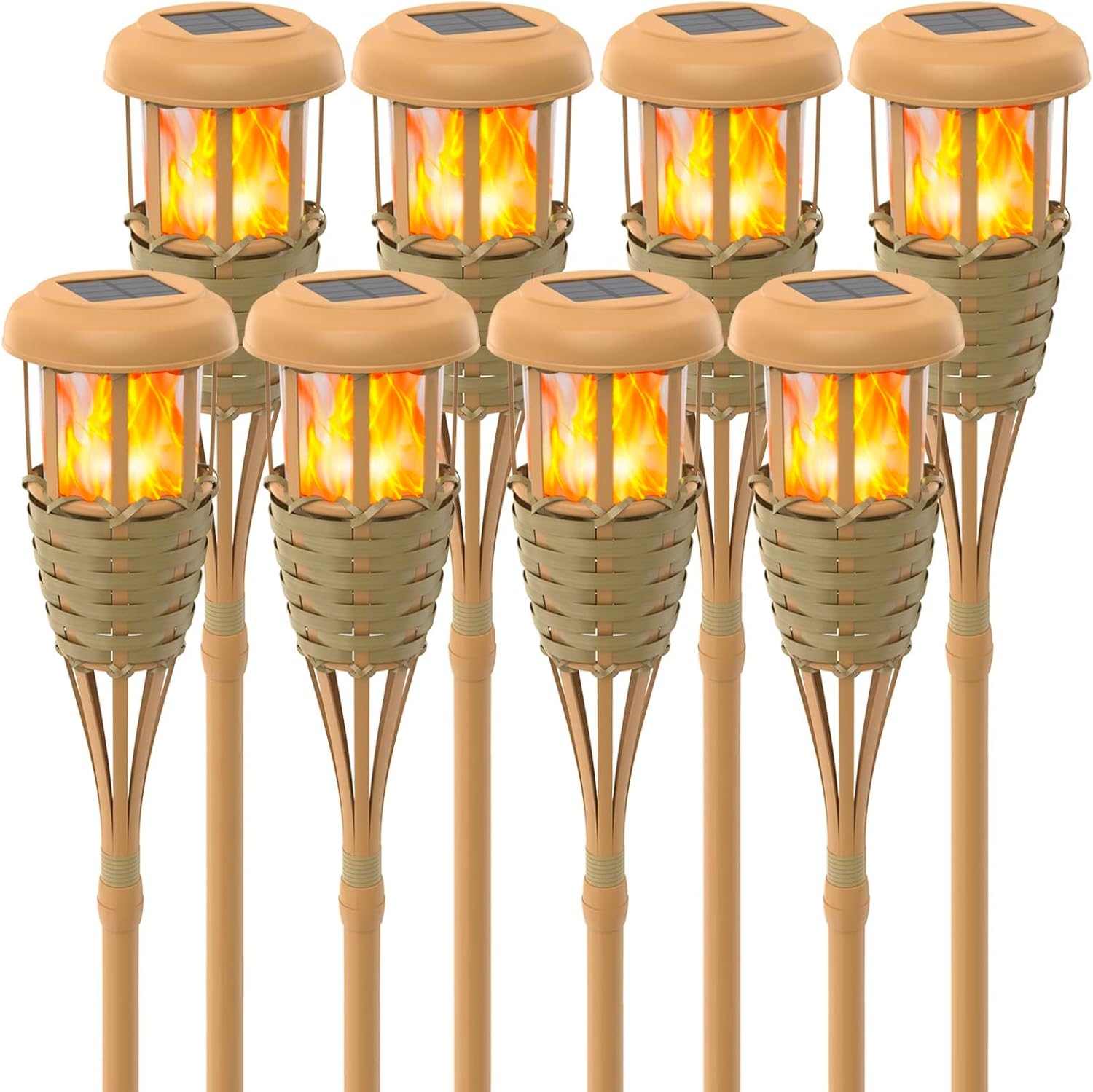 Solar Outdoor Lights with Flickering Flame for Garden Decor