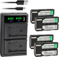 SB-LSM80 4-Pack 1000mAh Replacement Batteries with Dual USB Charger