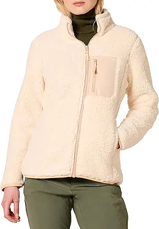 Sherpa Long-Sleeve Mock Neck Full-Zip Jacket for Women