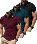 ZITY 3 Pack Men Polo Shirts Short Sleeve - Moisture Wicking Comfort