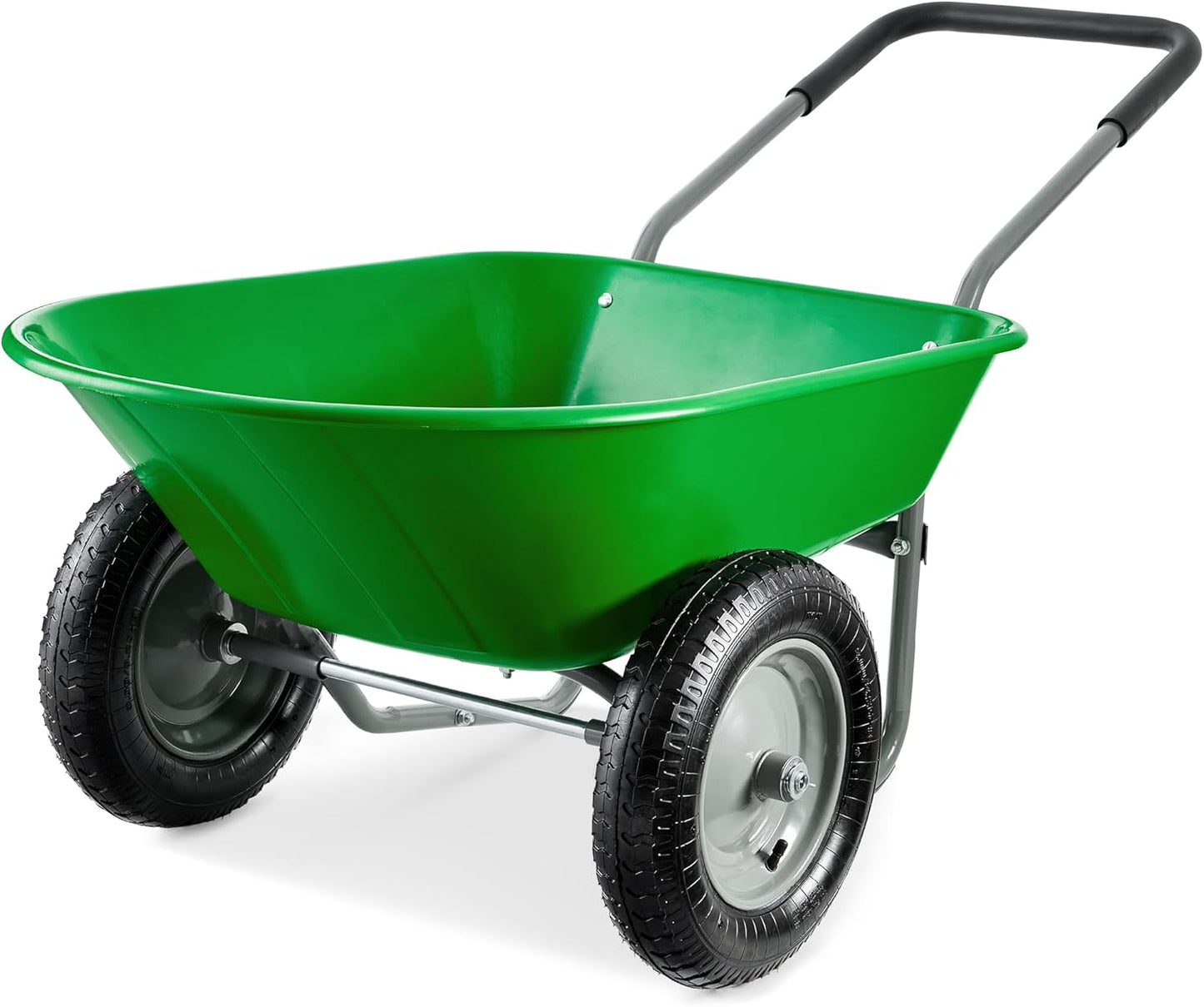 Best Choice Products Dual-Wheel Yard Wheelbarrow for Gardening