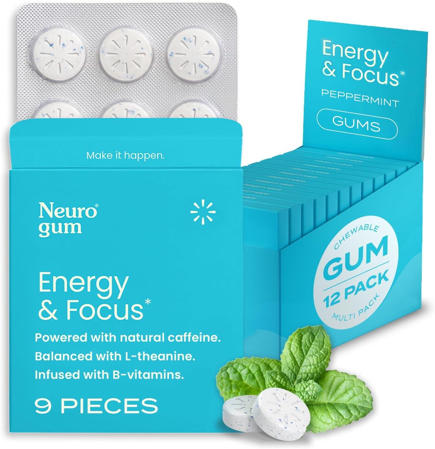 Neuro Gum Nootropic Energy Caffeine Gum for Focus and Energy