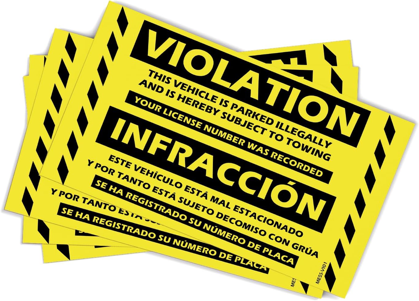 100 MESS Parking Violation Stickers for Bad Parkers - Super Sticky