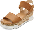 Women's Open Toe Platform Sandals with Elastic Straps - Comfortable