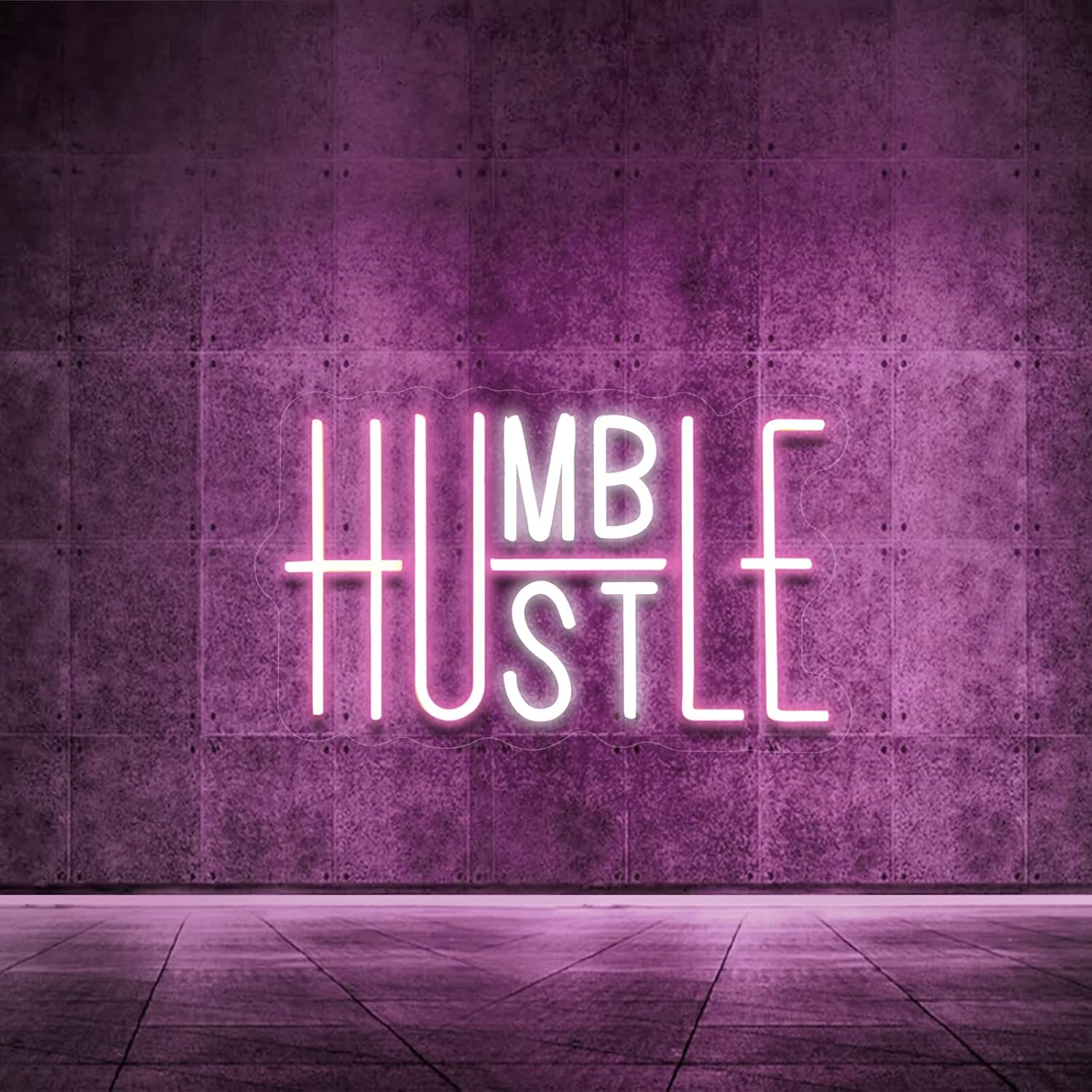 Hustle LED Neon Sign for Wall Decor - Perfect for Parties