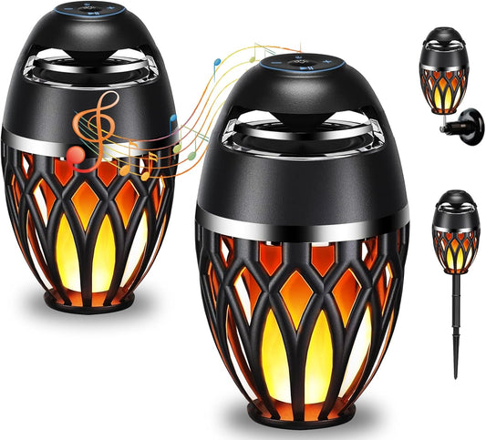 Outdoor Speakers with LED Flame for Parties and Campfires