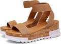 katliu Women's Wedge Platform Sandals - Comfortable Cork Wedge