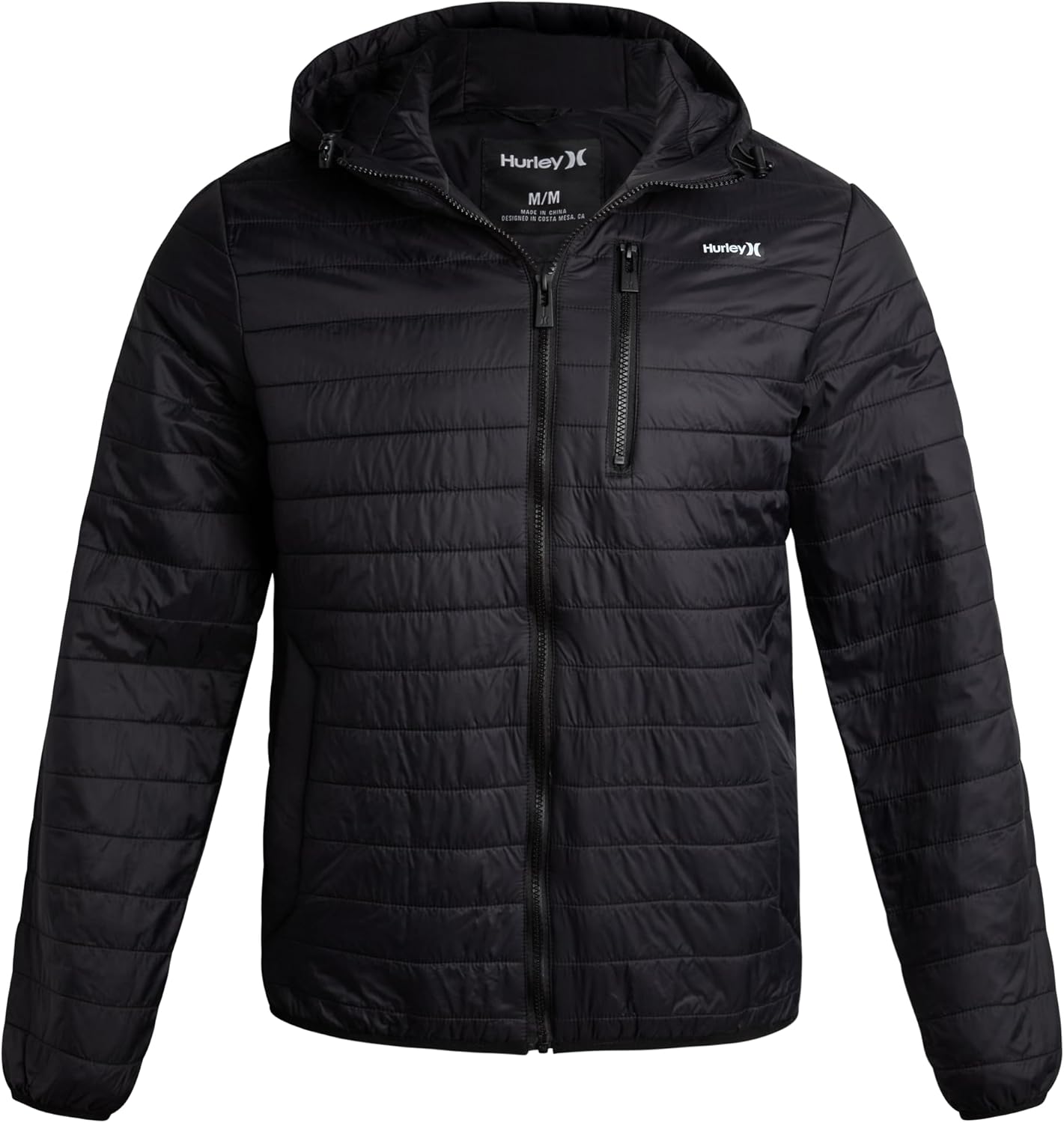 Hurley Mens Puffer Jacket - Lightweight Packable Insulated Coat