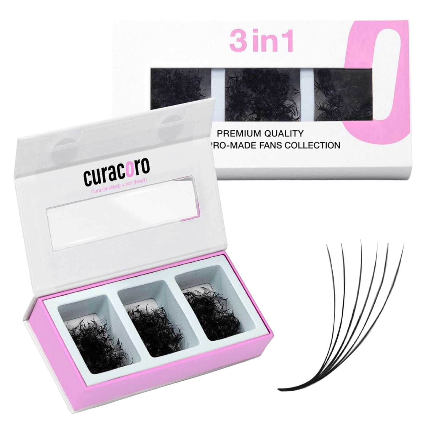 Curacoro Promade Mix 750 Fans - Handmade Volume Eyelashes