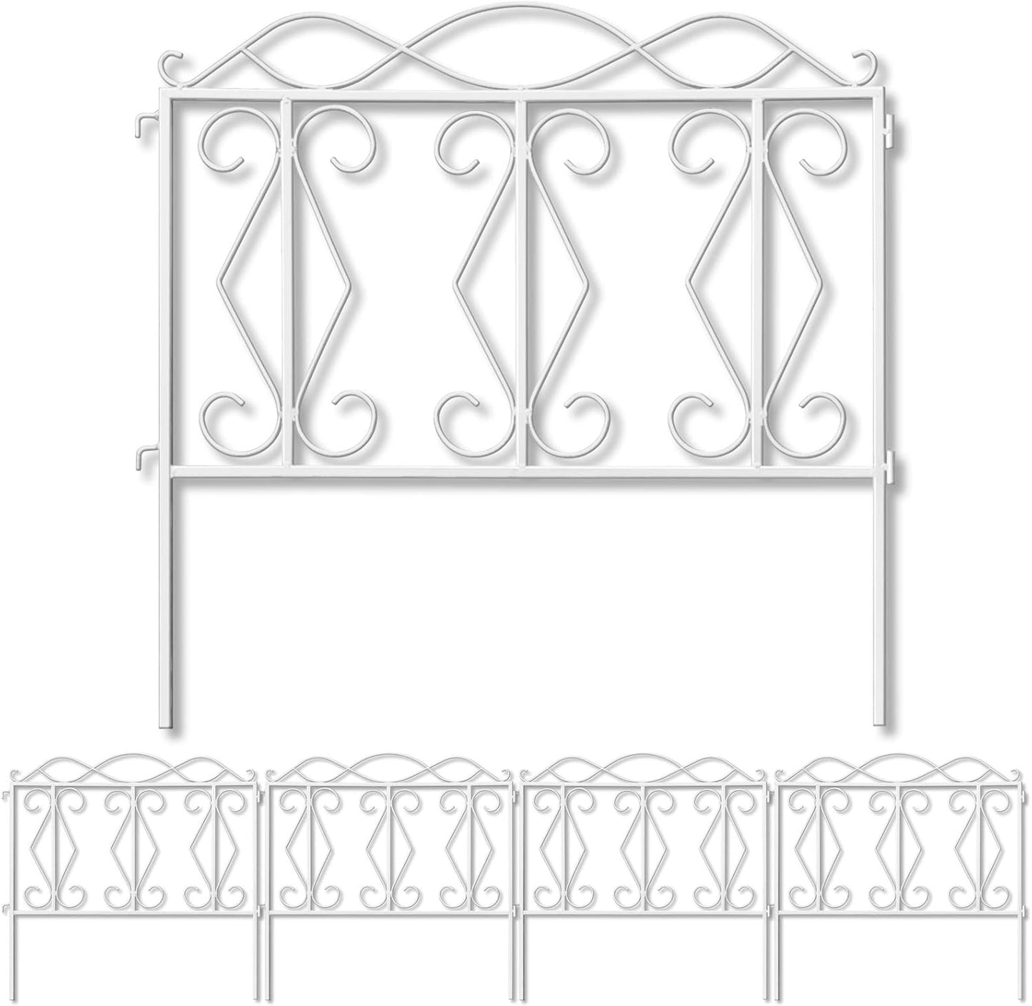 Decorative Garden Fences for Dogs - 5 Panels 10ft Long