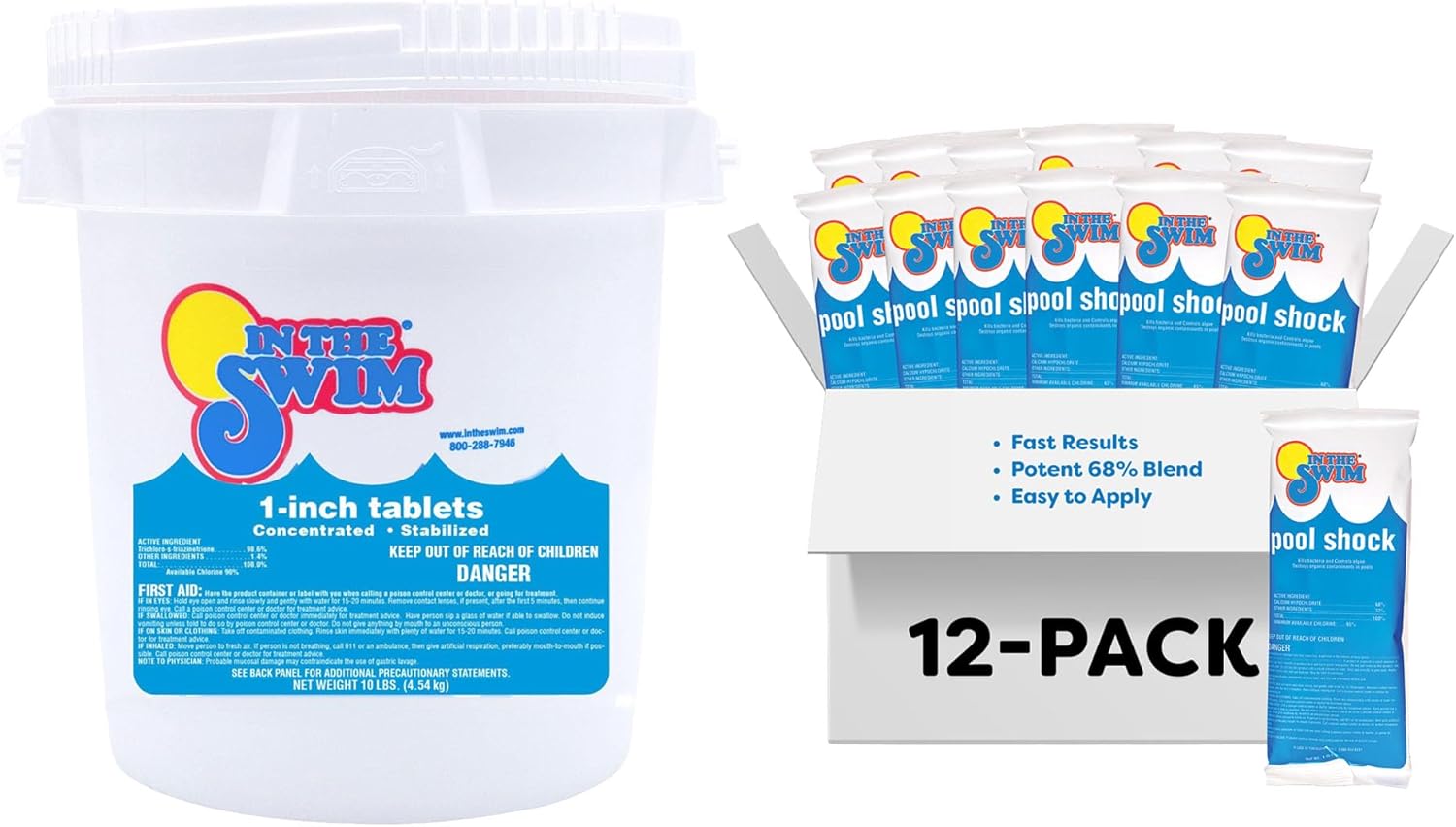 Chlorine and Shock Bundle for Sanitizing Swimming Pools