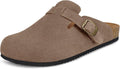 Womens Suede Clogs Mens Genuine Leather Mules Cork (Style 4JN9)