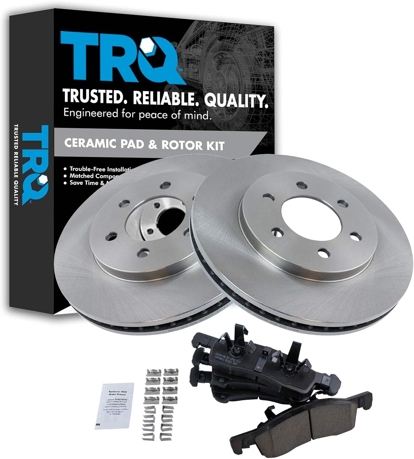TRQ Front Brake Pad & Rotor Kit for 2003-2006 Ford Expedition