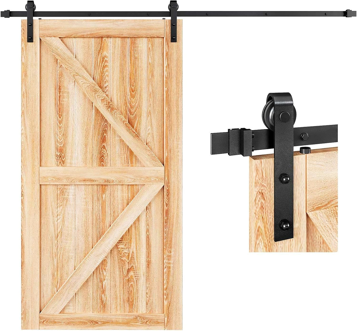 EaseLife 8 FT Sliding Barn Door Hardware Kit for Smooth Operation