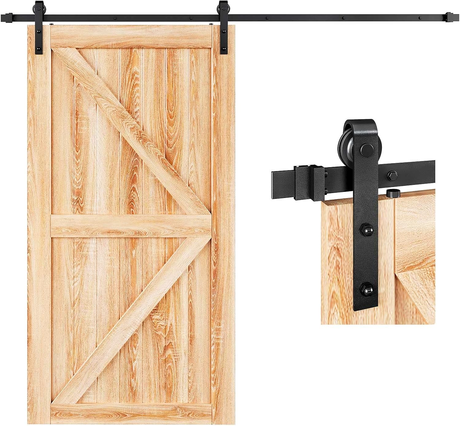 EaseLife 8 FT Sliding Barn Door Hardware Kit for Smooth Operation
