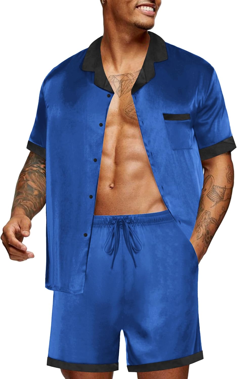 Ekouaer Men Satin Silk Pajamas Set for Ultimate Comfort