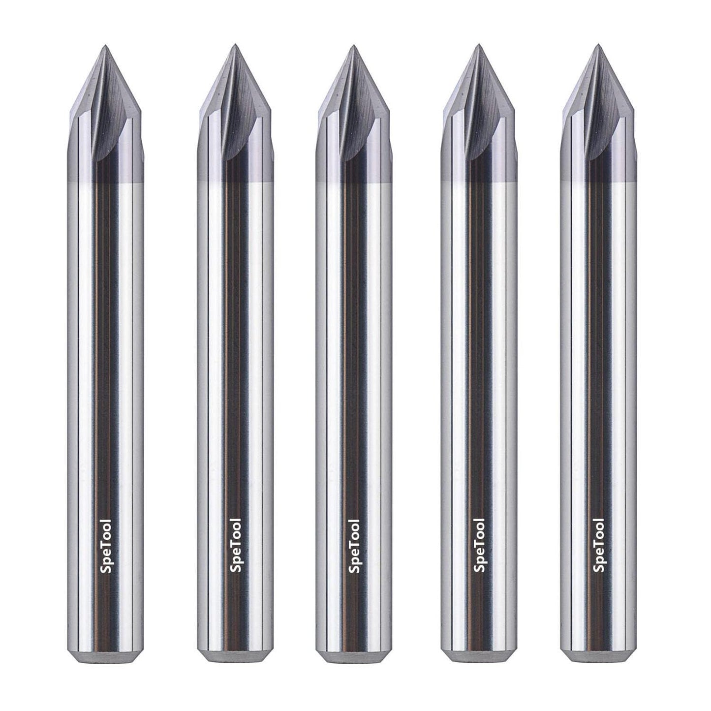 SpeTool 5PCS 60 Degree V Bit for CNC Wood Engraving and Carving