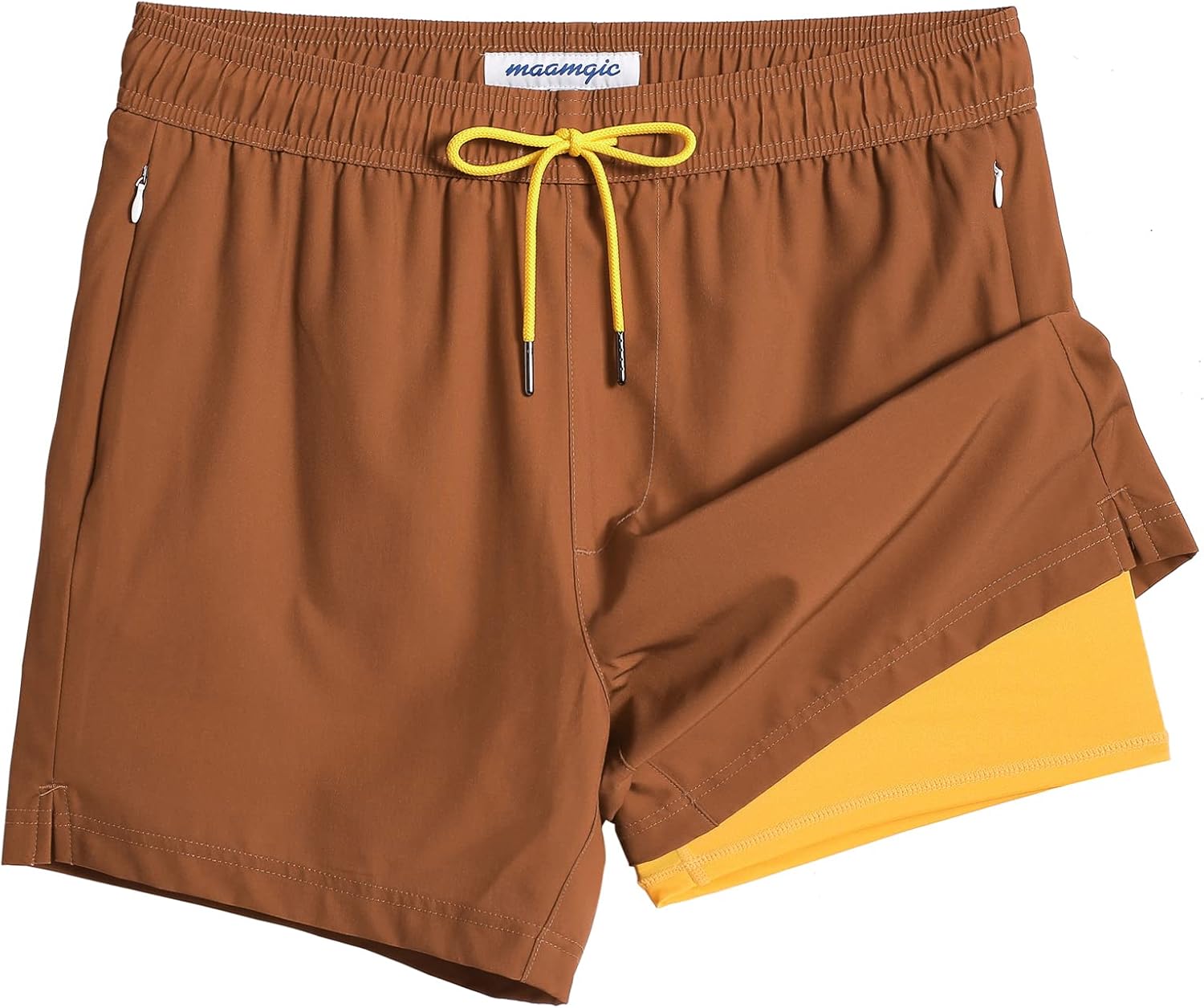 maamgic 5inch Mens Swimming Trunks with Compression Liner