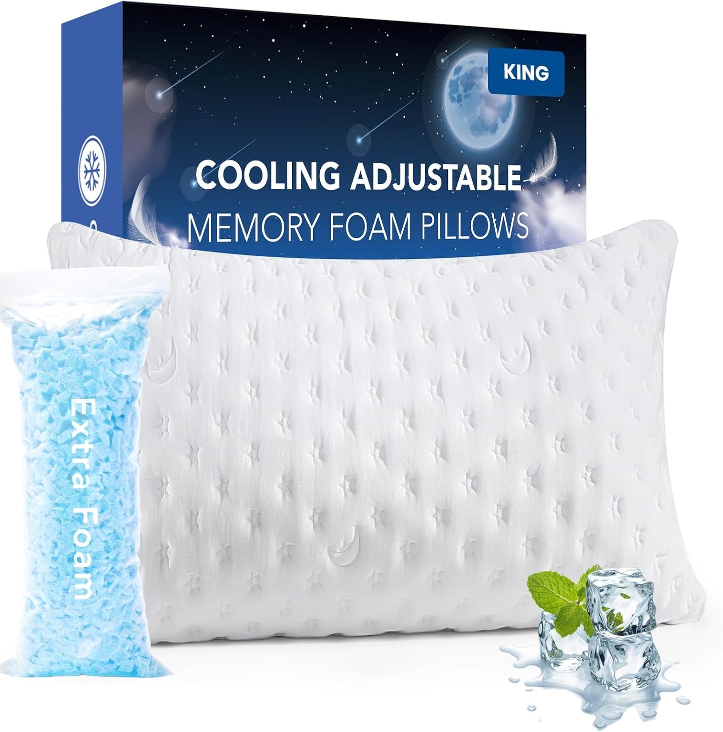 Cooling Side Sleeper Pillow for Neck Pain Relief and Comfort