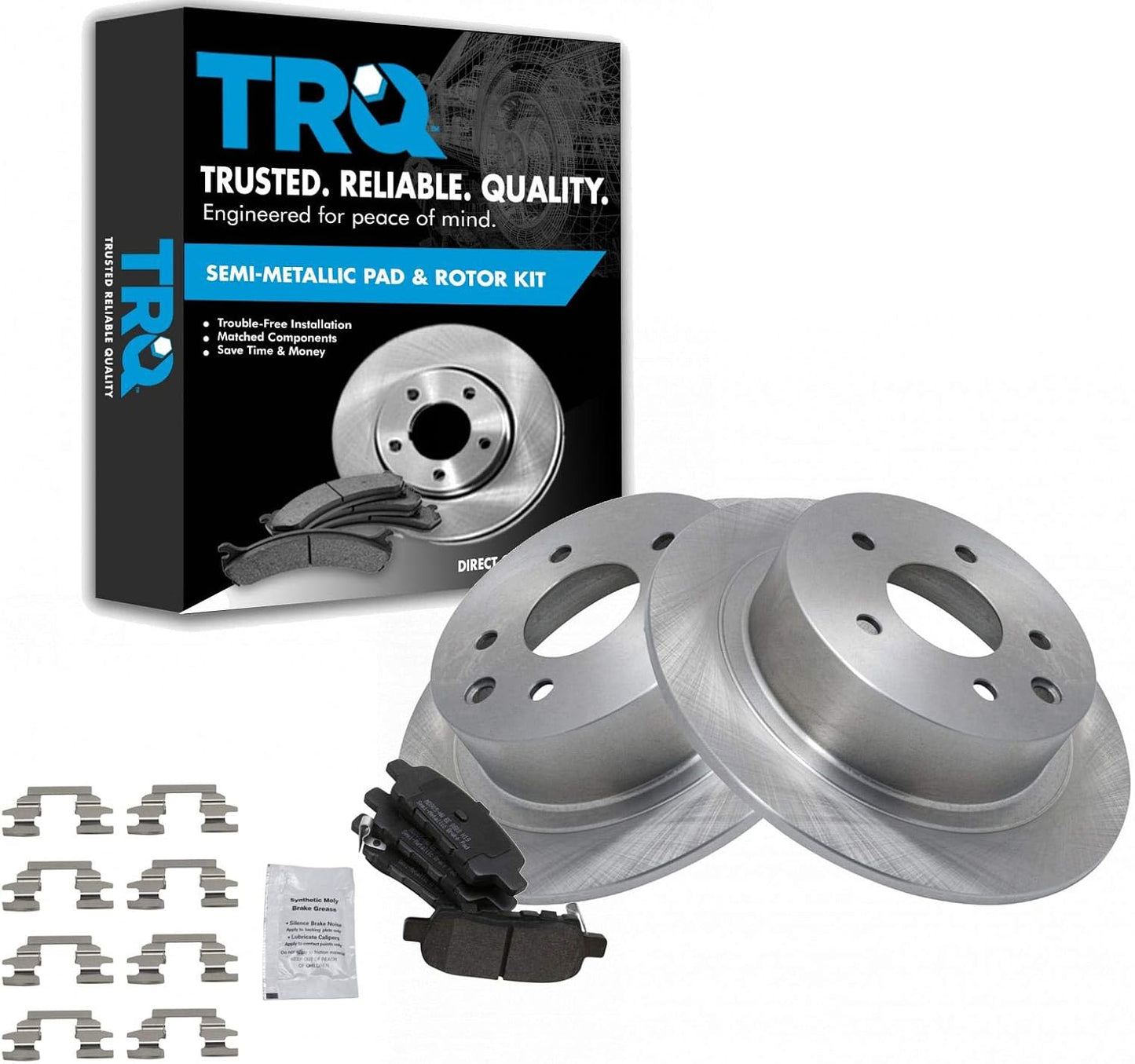 TRQ Rear Brake Pad & Rotor Kit for Nissan Altima and More